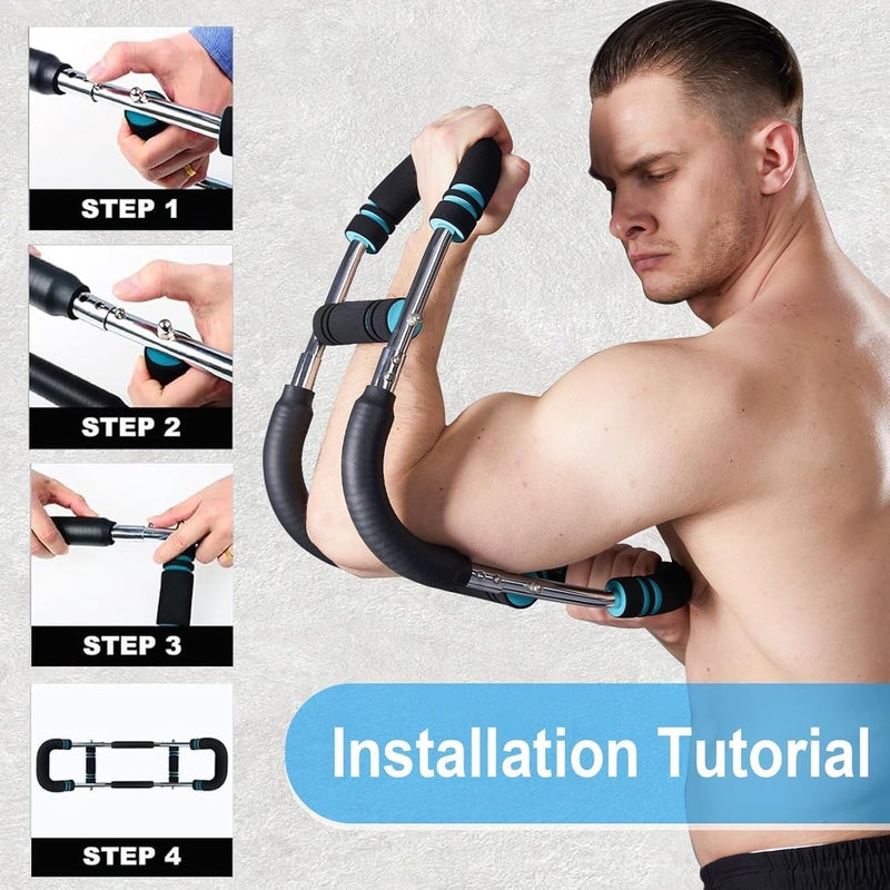 Hot Wave Twister Arm Exerciser,Adjustable Spring Workout Bar, Forearm Triceps Chest Enhanced Exercise Strengthener,Portable Home Fitness Equipment - Image 4